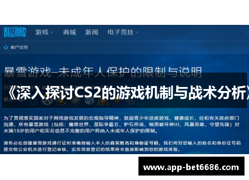 《深入探讨CS2的游戏机制与战术分析》